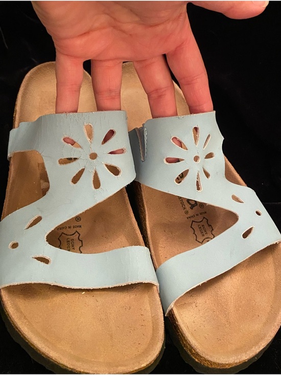 Betula By Birkenstock Shoes - Birkenstock Betula Blue Cutout Flower Slip On Sandals Size 37 Sz 7